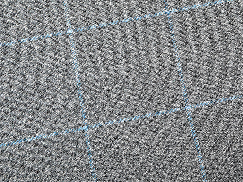 Pet Luxury Bolster Rectangular Dog Bed 3 Sizes in our Avondale in Classic Check: Blue-Grey