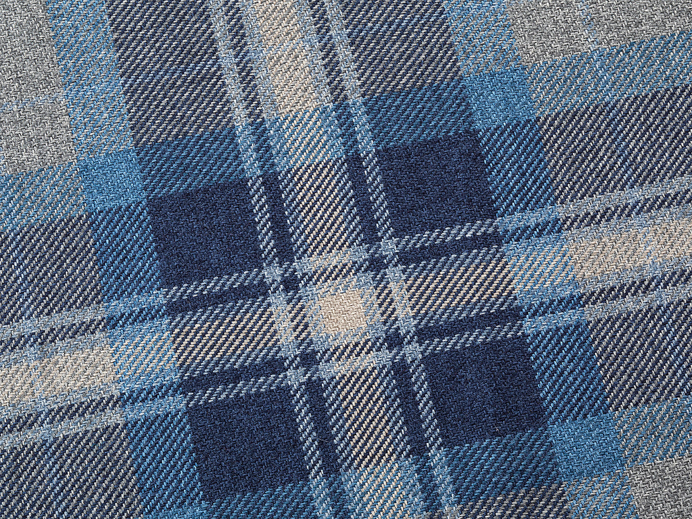 Pet Luxury Snug Oval Dog Bed 6 Sizes in our Avondale Signature Tartan Blue-Grey-Navy