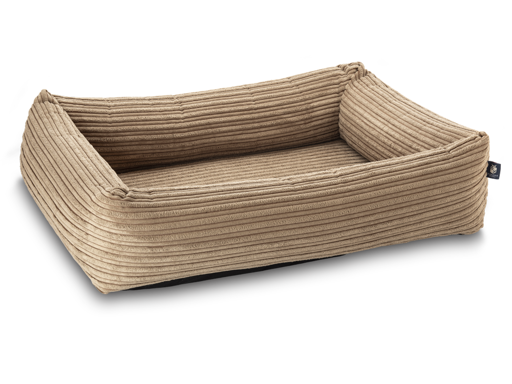 Bolster Rectangular Orthopaedic Dog Bed 3 Sizes in our Avondale in Cla Avondale Textiles Luxury dog and pet beds mats quilts made in England