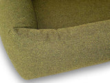 Bolster Rectangular Orthopaedic Dog Bed Fully Washable with Zips and 4 Firm Bolster Tubular Sides 3 Sizes in Orkney Woodland Green