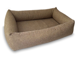 Bolster Rectangular Orthopaedic Dog Bed Fully Washable with Zips and 4 Firm Bolster Tubular Sides 3 Sizes in Orkney Taupe