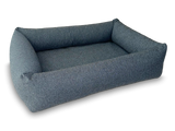 Bolster Rectangular Orthopaedic Dog Bed Fully Washable with Zips and 4 Firm Bolster Tubular Sides 3 Sizes in Orkney Ocean Blue