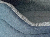 Snug Fleece Lined High Sided Oval Luxury Dog Bed 5 Sizes in Orkney Ocean Blue