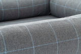 Pet Luxury Bolster Rectangular Dog Bed 3 Sizes in our Avondale in Classic Check: Blue-Grey