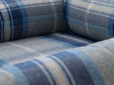 Pet Luxury Bolster Rectangular Dog Bed 3 Sizes in our Avondale in Signature Tartan: Blue-Grey-Navy