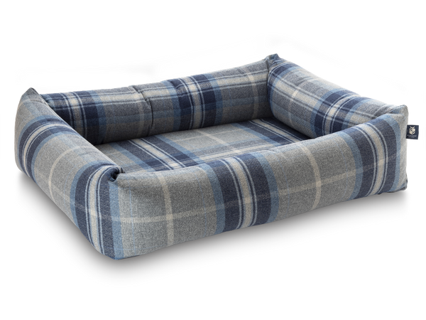 Grey tartan dog bed hotsell