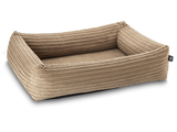 Pet Luxury Bolster Rectangular Dog Bed 3 Sizes in our Avondale in Classic Cord Beige
