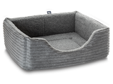 Pet Luxury Haven Square Dog Bed 5 Sizes in our Avondale in Classic Cord Grey